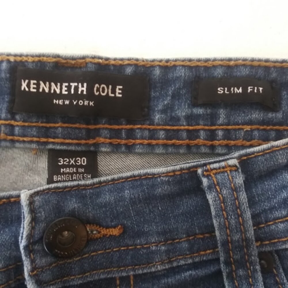 Kenneth Cole men's size 32X30 slim fit medium wash jeans - Picture 10 of 13